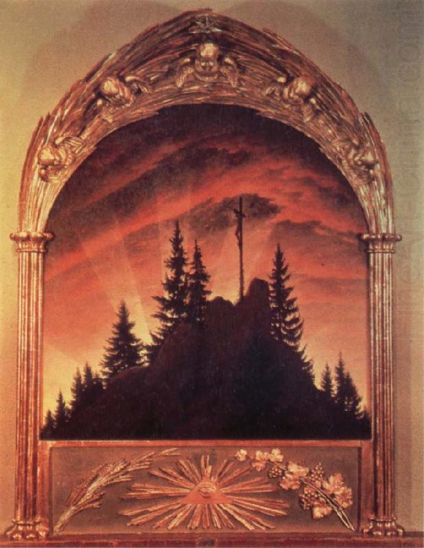 Caspar David Friedrich Kreuz im Gebirge,Teschener Altar china oil painting image